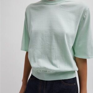 Tibi Light Green Short Sleeve Tee